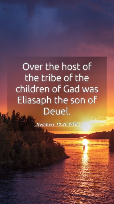 Picture 05 - Numbers 10:20 WEB Mobile Phone Wallpaper - Over the host of the tribe of the children of Gad - Mobile Bible Verse Wallpaper