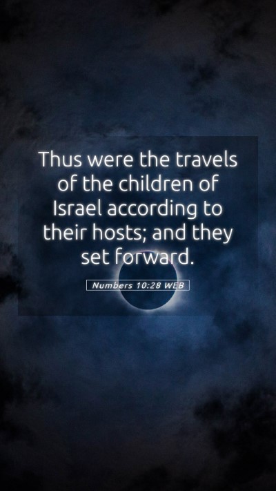 Picture 05 - Numbers 10:28 WEB Mobile Phone Wallpaper - Thus were the travels of the children of Israel - Mobile Bible Verse Wallpaper