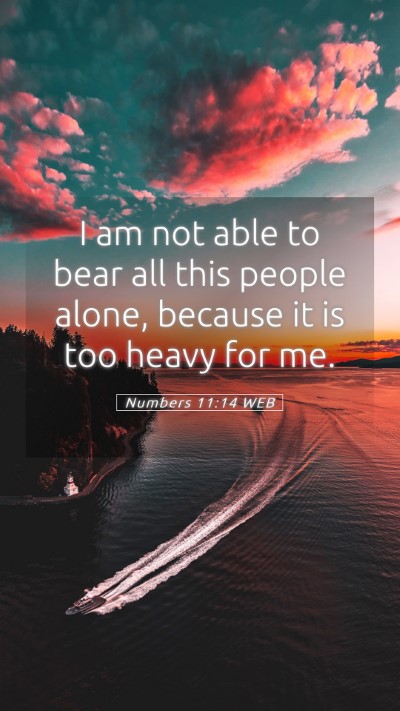 Picture 05 - Numbers 11:14 WEB Mobile Phone Wallpaper - I am not able to bear all this people alone, - Mobile Bible Verse Wallpaper