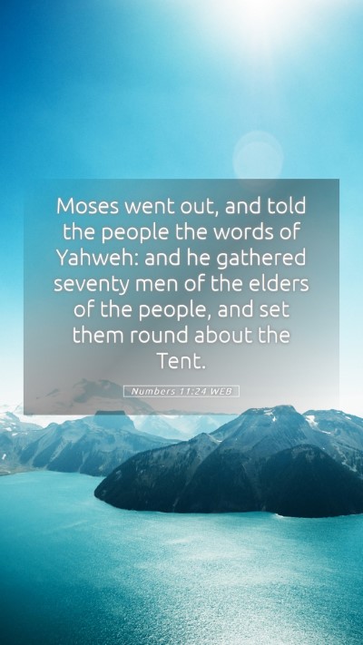 Picture 05 - Numbers 11:24 WEB Mobile Phone Wallpaper - Moses went out, and told the people the words of - Mobile Bible Verse Wallpaper