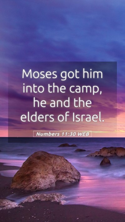 Picture 05 - Numbers 11:30 WEB Mobile Phone Wallpaper - Moses got him into the camp, he and the elders of - Mobile Bible Verse Wallpaper