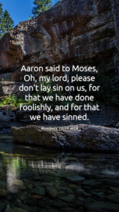 Picture 05 - Numbers 12:11 WEB Mobile Phone Wallpaper - Aaron said to Moses, Oh, my lord, please don't - Mobile Bible Verse Wallpaper