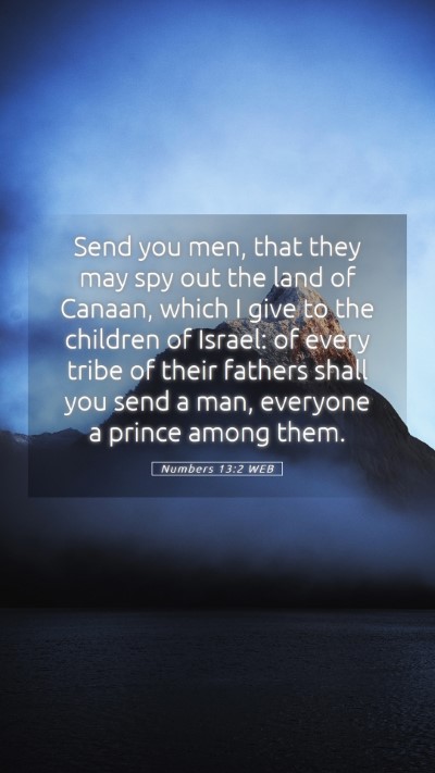 Picture 05 - Numbers 13:2 WEB Mobile Phone Wallpaper - Send you men, that they may spy out the land of - Mobile Bible Verse Wallpaper