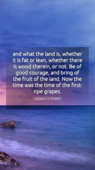 Picture 05 - Numbers 13:20 WEB Mobile Phone Wallpaper - and what the land is, whether it is fat or lean, - Mobile Bible Verse Wallpaper