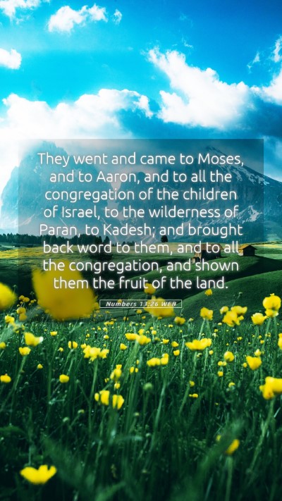 Picture 05 - Numbers 13:26 WEB Mobile Phone Wallpaper - They went and came to Moses, and to Aaron, and to - Mobile Bible Verse Wallpaper