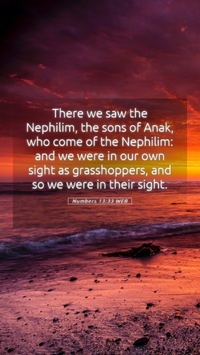 Picture 05 - Numbers 13:33 WEB Mobile Phone Wallpaper - There we saw the Nephilim, the sons of Anak, who - Mobile Bible Verse Wallpaper
