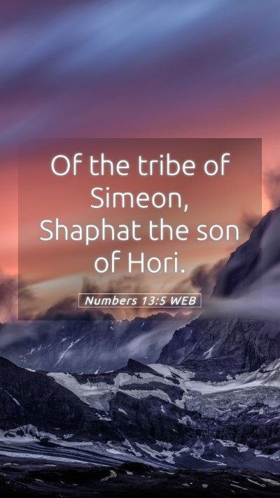 Picture 05 - Numbers 13:5 WEB Mobile Phone Wallpaper - Of the tribe of Simeon, Shaphat the son of - Mobile Bible Verse Wallpaper