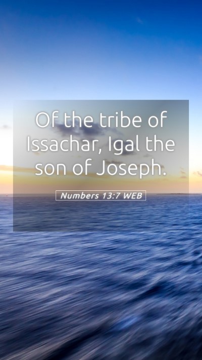 Picture 05 - Numbers 13:7 WEB Mobile Phone Wallpaper - Of the tribe of Issachar, Igal the son of - Mobile Bible Verse Wallpaper
