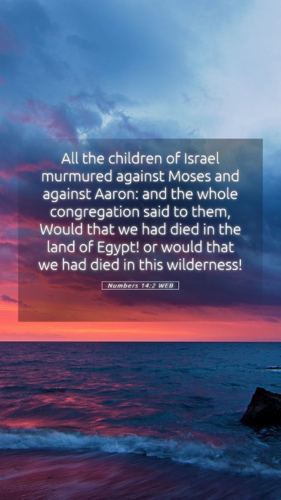 Picture 05 - Numbers 14:2 WEB Mobile Phone Wallpaper - All the children of Israel murmured against Moses - Mobile Bible Verse Wallpaper