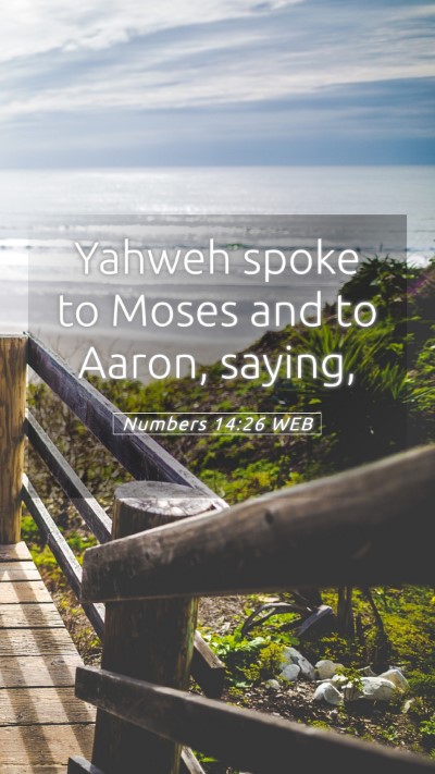Picture 05 - Numbers 14:26 WEB Mobile Phone Wallpaper - Yahweh spoke to Moses and to Aaron, - Mobile Bible Verse Wallpaper