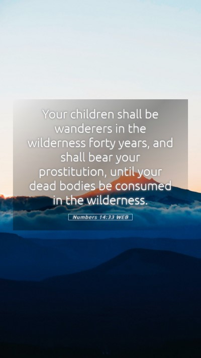 Picture 05 - Numbers 14:33 WEB Mobile Phone Wallpaper - Your children shall be wanderers in the - Mobile Bible Verse Wallpaper