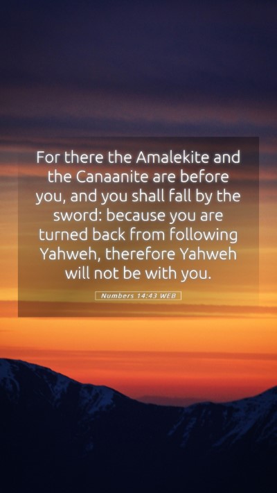 Picture 05 - Numbers 14:43 WEB Mobile Phone Wallpaper - For there the Amalekite and the Canaanite are - Mobile Bible Verse Wallpaper