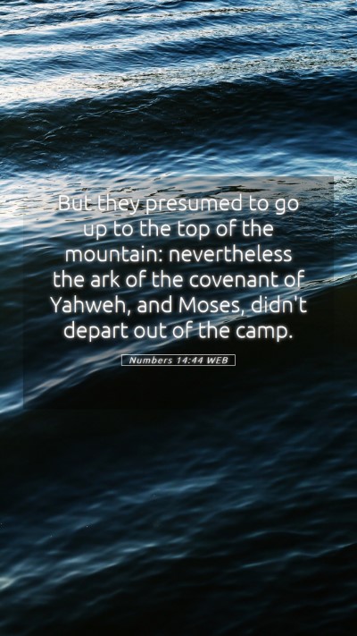 Picture 05 - Numbers 14:44 WEB Mobile Phone Wallpaper - But they presumed to go up to the top of the - Mobile Bible Verse Wallpaper