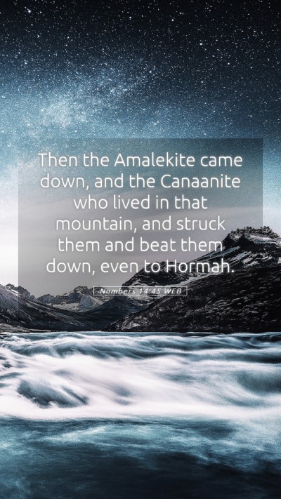 Picture 05 - Numbers 14:45 WEB Mobile Phone Wallpaper - Then the Amalekite came down, and the Canaanite - Mobile Bible Verse Wallpaper