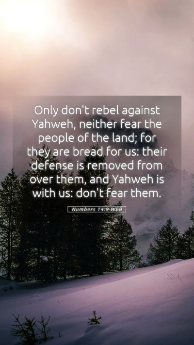 Picture 05 - Numbers 14:9 WEB Mobile Phone Wallpaper - Only don't rebel against Yahweh, neither fear the - Mobile Bible Verse Wallpaper