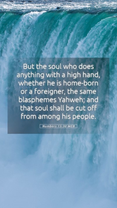 Picture 05 - Numbers 15:30 WEB Mobile Phone Wallpaper - But the soul who does anything with a high hand, - Mobile Bible Verse Wallpaper