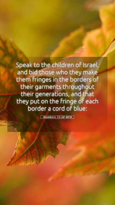 Picture 05 - Numbers 15:38 WEB Mobile Phone Wallpaper - Speak to the children of Israel, and bid those - Mobile Bible Verse Wallpaper