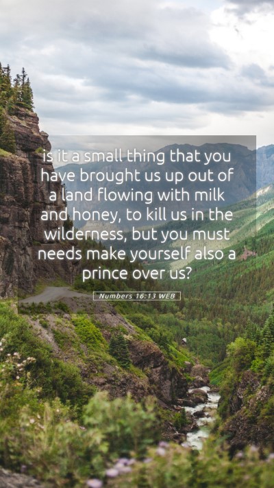 Picture 05 - Numbers 16:13 WEB Mobile Phone Wallpaper - is it a small thing that you have brought us up - Mobile Bible Verse Wallpaper