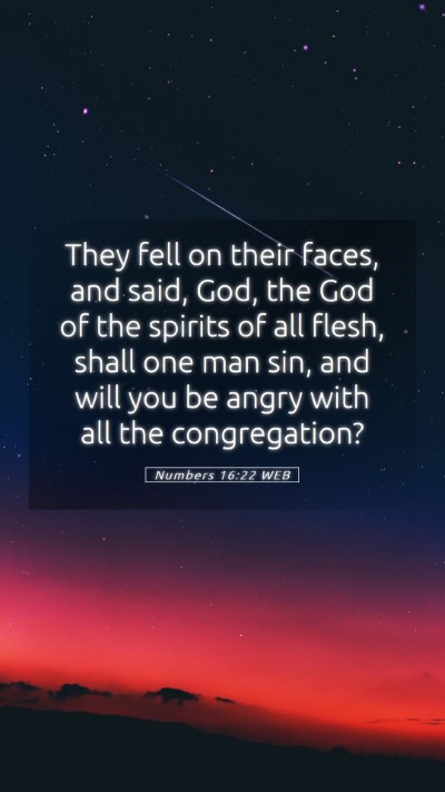Picture 05 - Numbers 16:22 WEB Mobile Phone Wallpaper - They fell on their faces, and said, God, the God - Mobile Bible Verse Wallpaper