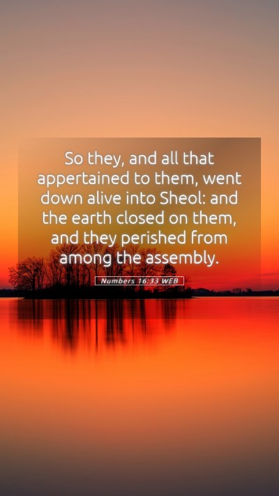 Picture 05 - Numbers 16:33 WEB Mobile Phone Wallpaper - So they, and all that appertained to them, went - Mobile Bible Verse Wallpaper
