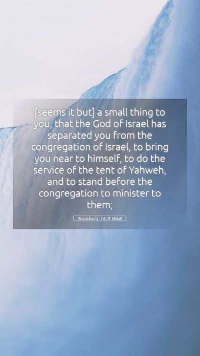 Picture 05 - Numbers 16:9 WEB Mobile Phone Wallpaper - [seems it but] a small thing to you, that the God - Mobile Bible Verse Wallpaper