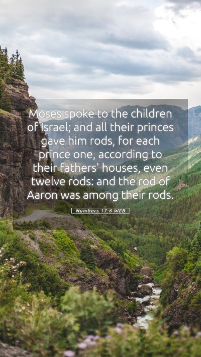Picture 05 - Numbers 17:6 WEB Mobile Phone Wallpaper - Moses spoke to the children of Israel; and all - Mobile Bible Verse Wallpaper