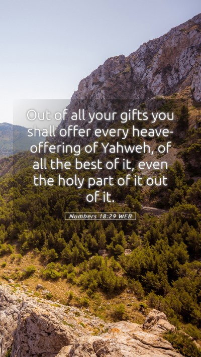 Picture 05 - Numbers 18:29 WEB Mobile Phone Wallpaper - Out of all your gifts you shall offer every - Mobile Bible Verse Wallpaper