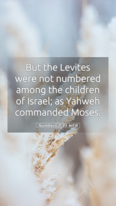 Picture 05 - Numbers 2:33 WEB Mobile Phone Wallpaper - But the Levites were not numbered among the - Mobile Bible Verse Wallpaper