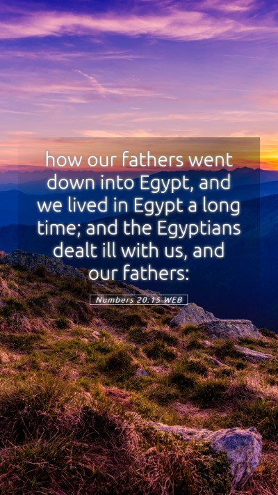 Picture 05 - Numbers 20:15 WEB Mobile Phone Wallpaper - how our fathers went down into Egypt, and we - Mobile Bible Verse Wallpaper