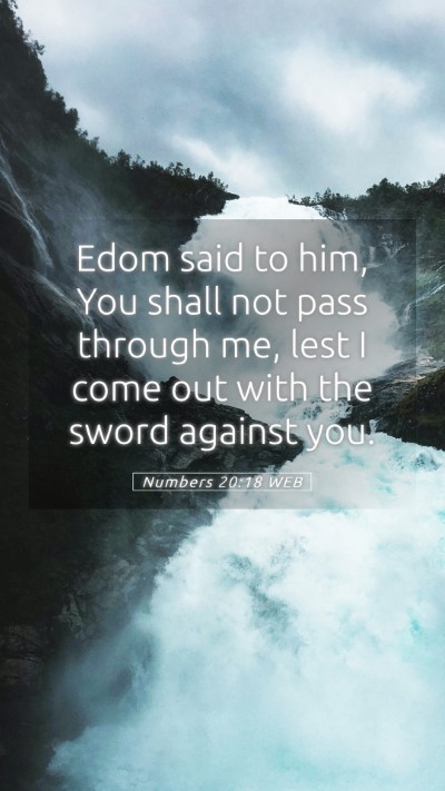 Picture 05 - Numbers 20:18 WEB Mobile Phone Wallpaper - Edom said to him, You shall not pass through me, - Mobile Bible Verse Wallpaper