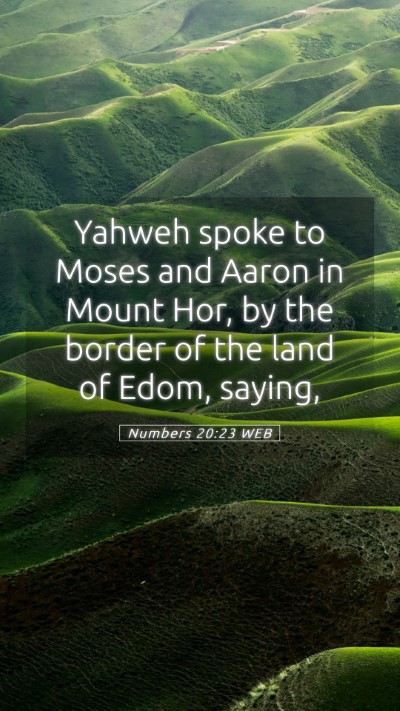 Picture 05 - Numbers 20:23 WEB Mobile Phone Wallpaper - Yahweh spoke to Moses and Aaron in Mount Hor, by - Mobile Bible Verse Wallpaper