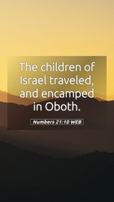 Picture 05 - Numbers 21:10 WEB Mobile Phone Wallpaper - The children of Israel traveled, and encamped in - Mobile Bible Verse Wallpaper