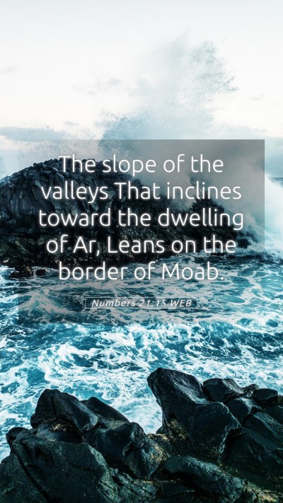 Picture 05 - Numbers 21:15 WEB Mobile Phone Wallpaper - The slope of the valleys That inclines toward the - Mobile Bible Verse Wallpaper