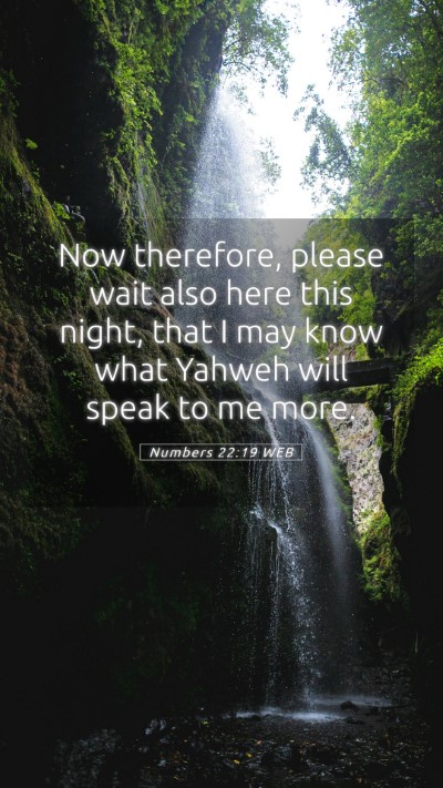 Picture 05 - Numbers 22:19 WEB Mobile Phone Wallpaper - Now therefore, please wait also here this night, - Mobile Bible Verse Wallpaper