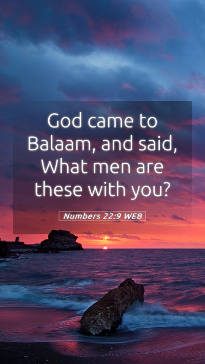 Picture 05 - Numbers 22:9 WEB Mobile Phone Wallpaper - God came to Balaam, and said, What men are these - Mobile Bible Verse Wallpaper