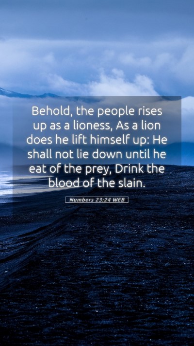 Picture 05 - Numbers 23:24 WEB Mobile Phone Wallpaper - Behold, the people rises up as a lioness, As a - Mobile Bible Verse Wallpaper