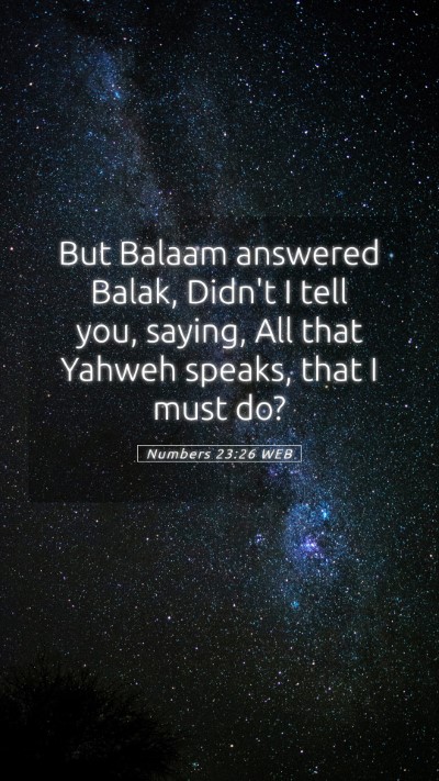 Picture 05 - Numbers 23:26 WEB Mobile Phone Wallpaper - But Balaam answered Balak, Didn't I tell you, - Mobile Bible Verse Wallpaper