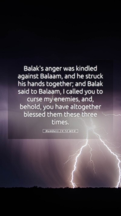 Picture 05 - Numbers 24:10 WEB Mobile Phone Wallpaper - Balak's anger was kindled against Balaam, and he - Mobile Bible Verse Wallpaper