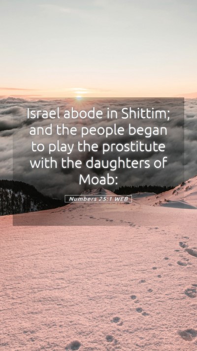 Picture 05 - Numbers 25:1 WEB Mobile Phone Wallpaper - Israel abode in Shittim; and the people began to - Mobile Bible Verse Wallpaper