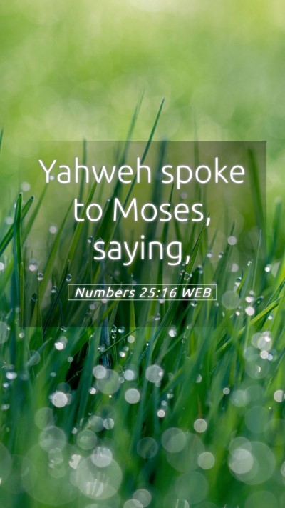 Picture 05 - Numbers 25:16 WEB Mobile Phone Wallpaper - Yahweh spoke to Moses, - Mobile Bible Verse Wallpaper