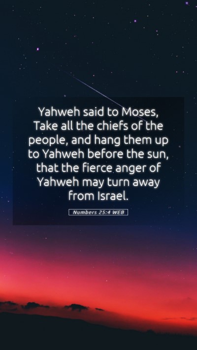 Picture 05 - Numbers 25:4 WEB Mobile Phone Wallpaper - Yahweh said to Moses, Take all the chiefs of the - Mobile Bible Verse Wallpaper