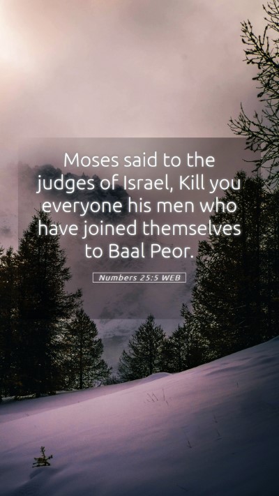 Picture 05 - Numbers 25:5 WEB Mobile Phone Wallpaper - Moses said to the judges of Israel, Kill you - Mobile Bible Verse Wallpaper