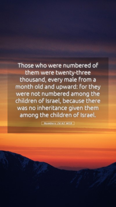 Picture 05 - Numbers 26:62 WEB Mobile Phone Wallpaper - Those who were numbered of them were twenty-three - Mobile Bible Verse Wallpaper