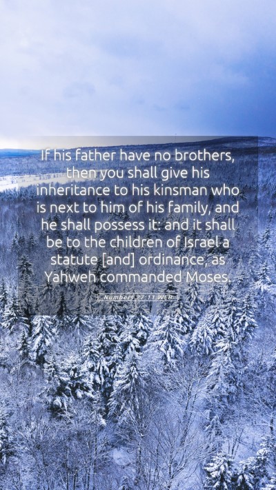 Picture 05 - Numbers 27:11 WEB Mobile Phone Wallpaper - If his father have no brothers, then you shall - Mobile Bible Verse Wallpaper