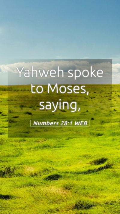 Picture 05 - Numbers 28:1 WEB Mobile Phone Wallpaper - Yahweh spoke to Moses, - Mobile Bible Verse Wallpaper