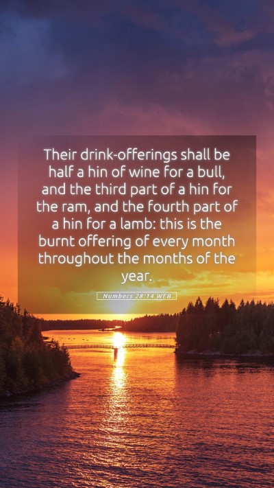 Picture 05 - Numbers 28:14 WEB Mobile Phone Wallpaper - Their drink-offerings shall be half a hin of wine - Mobile Bible Verse Wallpaper