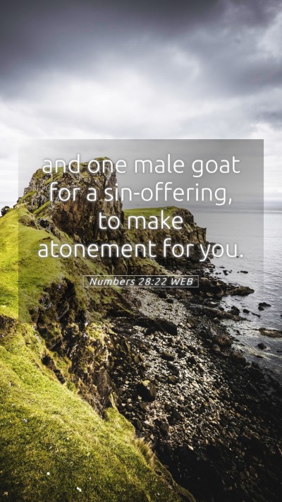 Picture 05 - Numbers 28:22 WEB Mobile Phone Wallpaper - and one male goat for a sin-offering, to make - Mobile Bible Verse Wallpaper