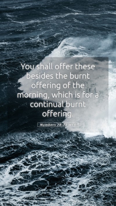 Picture 05 - Numbers 28:23 WEB Mobile Phone Wallpaper - You shall offer these besides the burnt offering - Mobile Bible Verse Wallpaper