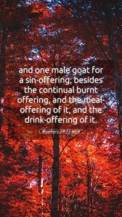 Picture 05 - Numbers 29:22 WEB Mobile Phone Wallpaper - and one male goat for a sin-offering; besides the - Mobile Bible Verse Wallpaper