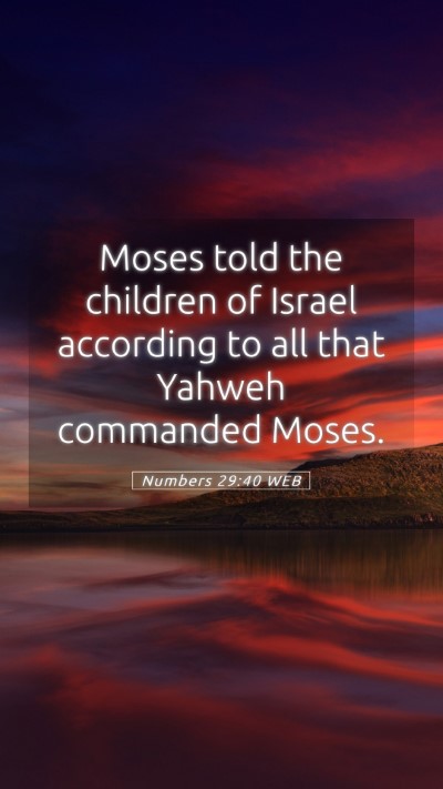 Picture 05 - Numbers 29:40 WEB Mobile Phone Wallpaper - Moses told the children of Israel according to - Mobile Bible Verse Wallpaper